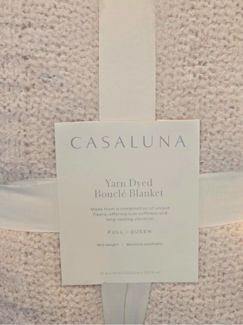 Casaluna Soft Blush Bouclé Full/Queen Blanket